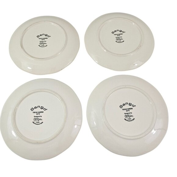 Sango Tuscan Gardens 3076 Sue Zipkin Ceramic Salad Luncheon Plates – Set of 4 - Picture 2 of 16
